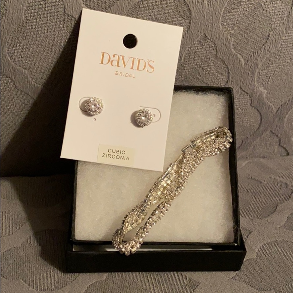David’s Bridal Earrings and Bracelet Bundle